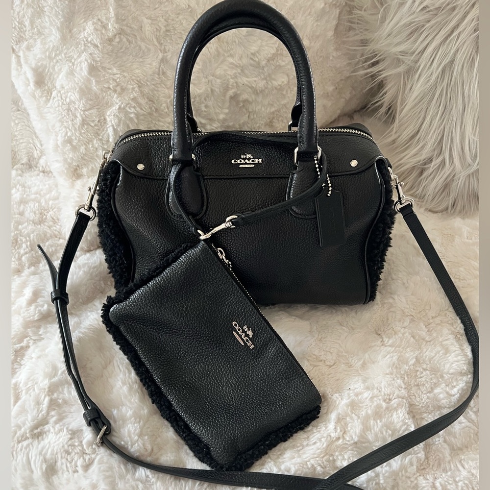 COACH BAG & POCHETTE - Shearling and leather